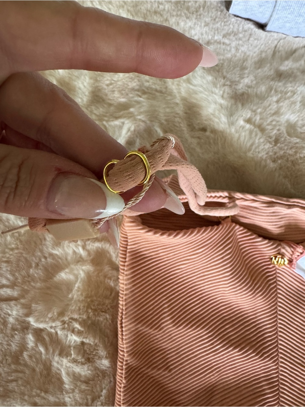 Nookie Peach Ribbed One-Shoulder Top - Picture 5 of 6